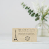 Vintag Eiffelturm Paris Postmark Wedding Begleitkarte (Stehend Vorderseite)