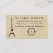 Vintag Eiffelturm Paris Postmark Wedding Begleitkarte (Vorderseite)