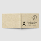 Vintag Eiffelturm Paris Postmark Wedding Gästebuch (Voll)