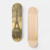 Vintag Eiffelturm Paris Skateboard (Vorderseite)