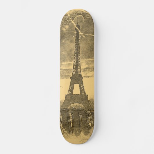 Vintag Eiffelturm Paris Skateboard (Vorderseite)