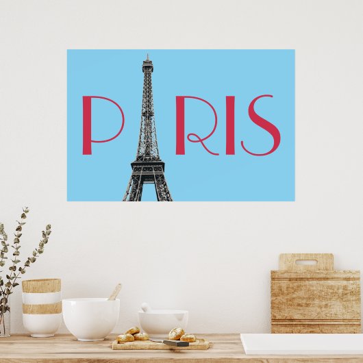 Vintag Eiffelturm Paris Travel Poster (Küche)