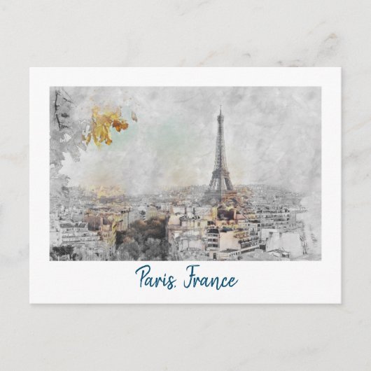 Vintag Eiffelturm - Postkarte - Retro Paris (Vorderseite)