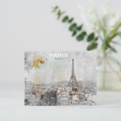 Vintag Eiffelturm - Postkarte - Retro Paris (Stehend Vorderseite)