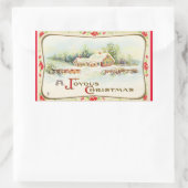 Vintag ein fröhlicher Weihnachtssticker Rechteckiger Aufkleber (Tasche)