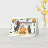 Vintag - ein glückliches Halloween, Karte (Gelbe Blume)