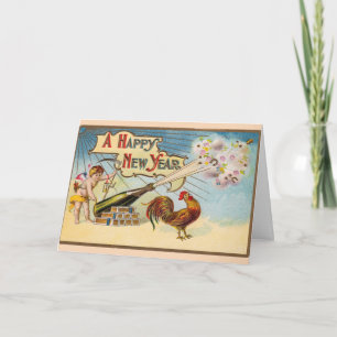 Vintag - ein glückliches neues Jahr, Karte