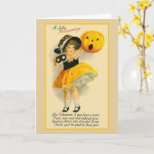 Vintag - ein lustiges Halloween, Karte (Gelbe Blume)