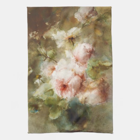 Vintag Eine Vase mit Rose Margaretha Roosenboom Geschirrtuch (Vertikal)