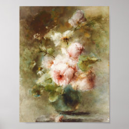 Vintag Eine Vase mit Rose Margaretha Roosenboom Poster