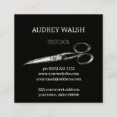 Vintag einfach schwarz quadratische visitenkarte (Rückseite)