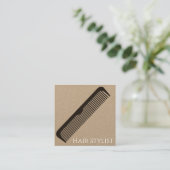 Vintag einfach schwarz quadratische visitenkarte (Stehend Vorderseite)