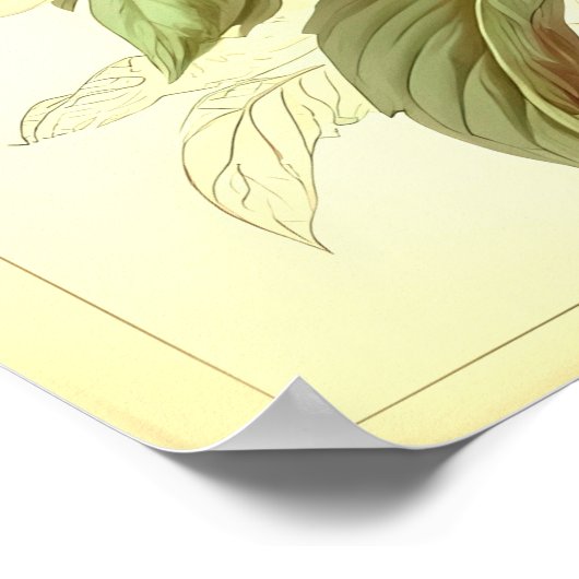 VINTAG EINFACHE BLUME MIT SCHALTFLÄCHE POSTER (Ecke)