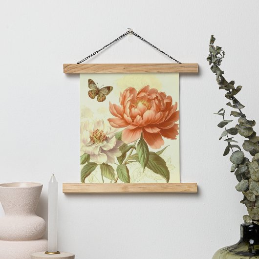 VINTAG EINFACHE BLUME MIT SCHALTFLÄCHE POSTER