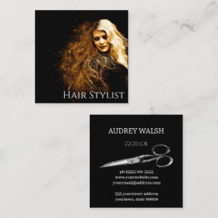 Vintag einfache schwarze Quadkarte Visitenkarte