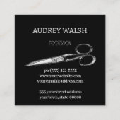 Vintag einfache schwarze Quadkarte Visitenkarte (Rückseite)