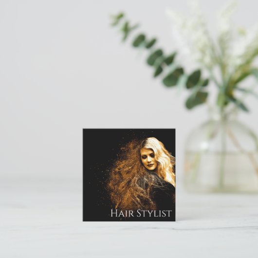 Vintag einfache schwarze Quadkarte Visitenkarte (Stehend Vorderseite)