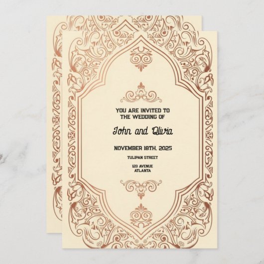 Vintag Einladung (Vorne/Hinten)