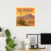 Vintag El Paso Texas Poster (Heimbüro)