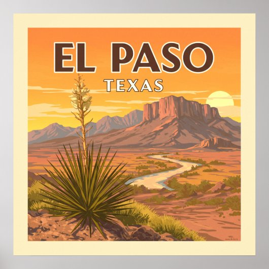 Vintag El Paso Texas Poster (Vorne)