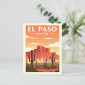 Vintag El Paso Texas Postkarte (Stehend Vorderseite)