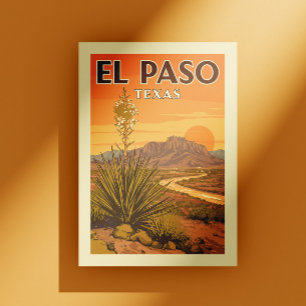 Vintag El Paso Texas Postkarte