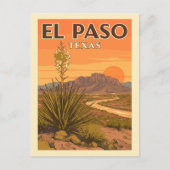 Vintag El Paso Texas Postkarte (Vorderseite)