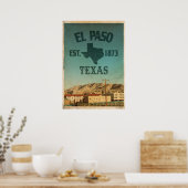Vintag El Paso Texas Reiseplakat Poster (Küche)