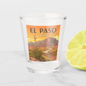 Vintag El Paso Texas Schnapsglas (Vorderseite)