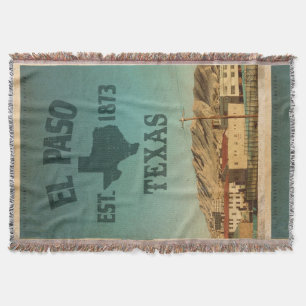 Vintag El Paso Texas Throw Blanket Decke