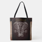 Vintag, Elefant mit Blume Tasche (Vorderseite)