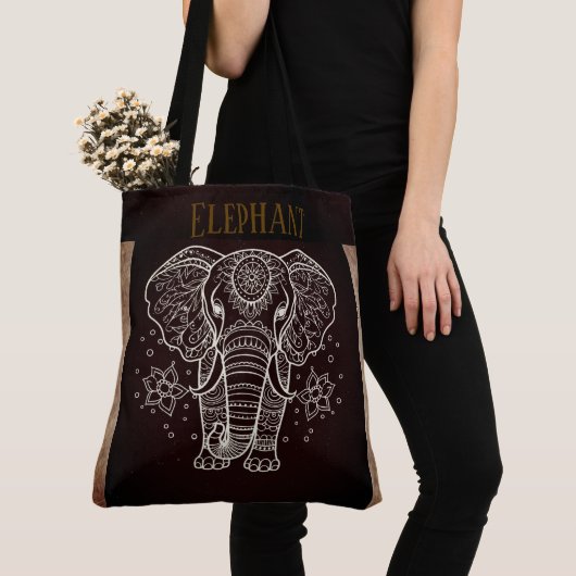 Vintag, Elefant mit Blume Tasche (Von Nahem)