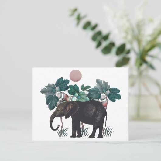 Vintag Elefant Postkarte (Stehend Vorderseite)