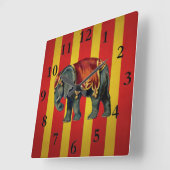 Vintag-Elefantenuhr Quadratische Wanduhr (Winkel)