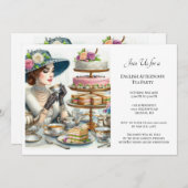 Vintag Elegance Ladys Tea Party Einladung (Vorne/Hinten)