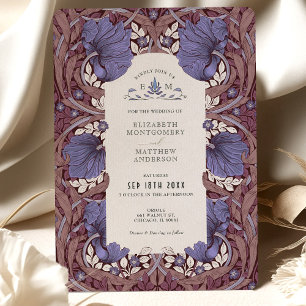 Vintag Elegance Lilac Pimpernel Wedding Einladung