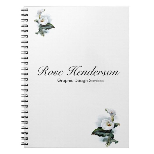 Vintag Elegance White Calla Lily Notizblock (Vorderseite)