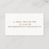 Vintag, elegant, Blume Visitenkarte (Rückseite)