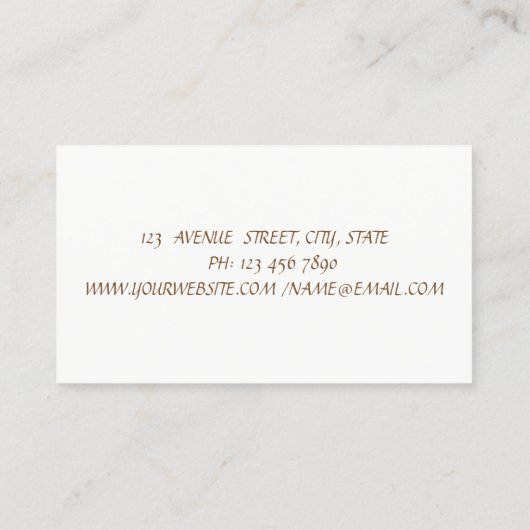 Vintag, elegant, Blume Visitenkarte (Rückseite)