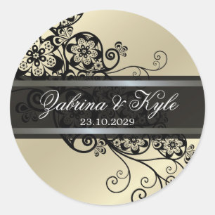 Vintag Elegant Boho Floral Paisley Gastgeschenke H Runder Aufkleber