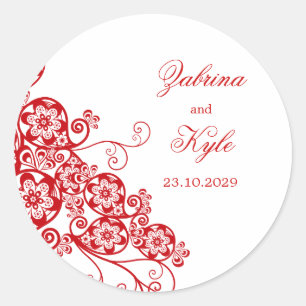 Vintag Elegant Boho Floral Paisley Gastgeschenke H Runder Aufkleber