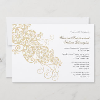 Vintag Elegant Boho Floral Paisley Wedding Einladu Einladung