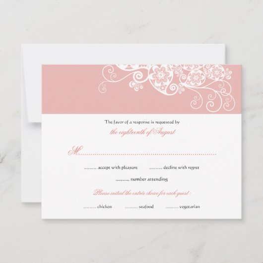 Vintag Elegant Boho Floral Paisley Wedding RSVP (Vorderseite)