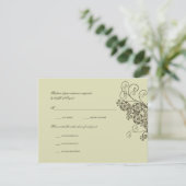 Vintag Elegant Boho Floral Paisley Wedding RSVP (Stehend Vorderseite)