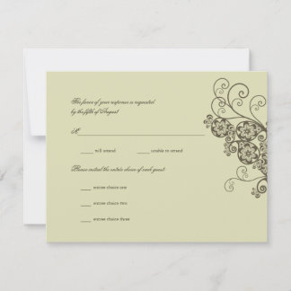 Vintag Elegant Boho Floral Paisley Wedding RSVP Karte