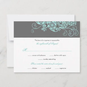 Vintag Elegant Boho Floral Paisley Wedding RSVP Karte