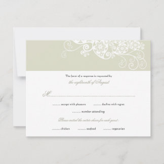 Vintag Elegant Boho Floral Paisley Wedding RSVP Karte
