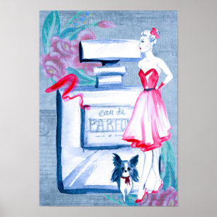 Vintag Elegant Eau De Parfum Ladys Boudoir Poster