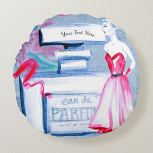 Vintag Elegant Eau De Parfum Ladys Boudoir Rundes Kissen