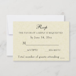 Vintag Elegant Ecru Lace Simple Wedding RSVP Karte